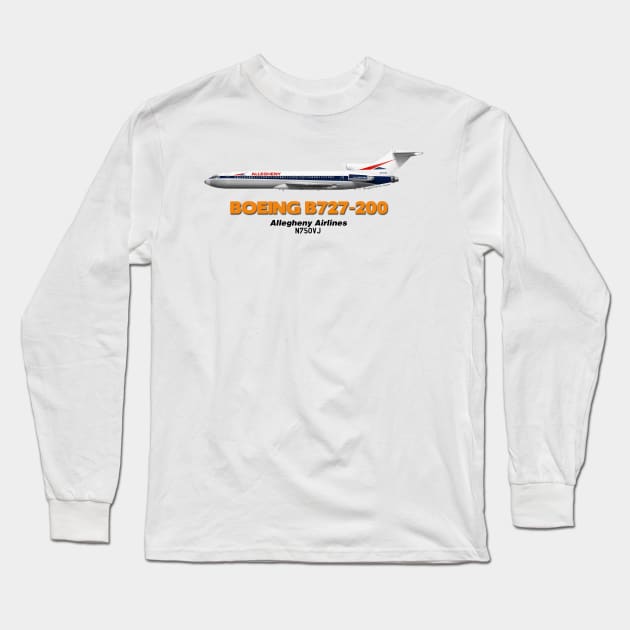 Boeing B727-200 - Allegheny Airlines Long Sleeve T-Shirt by TheArtofFlying